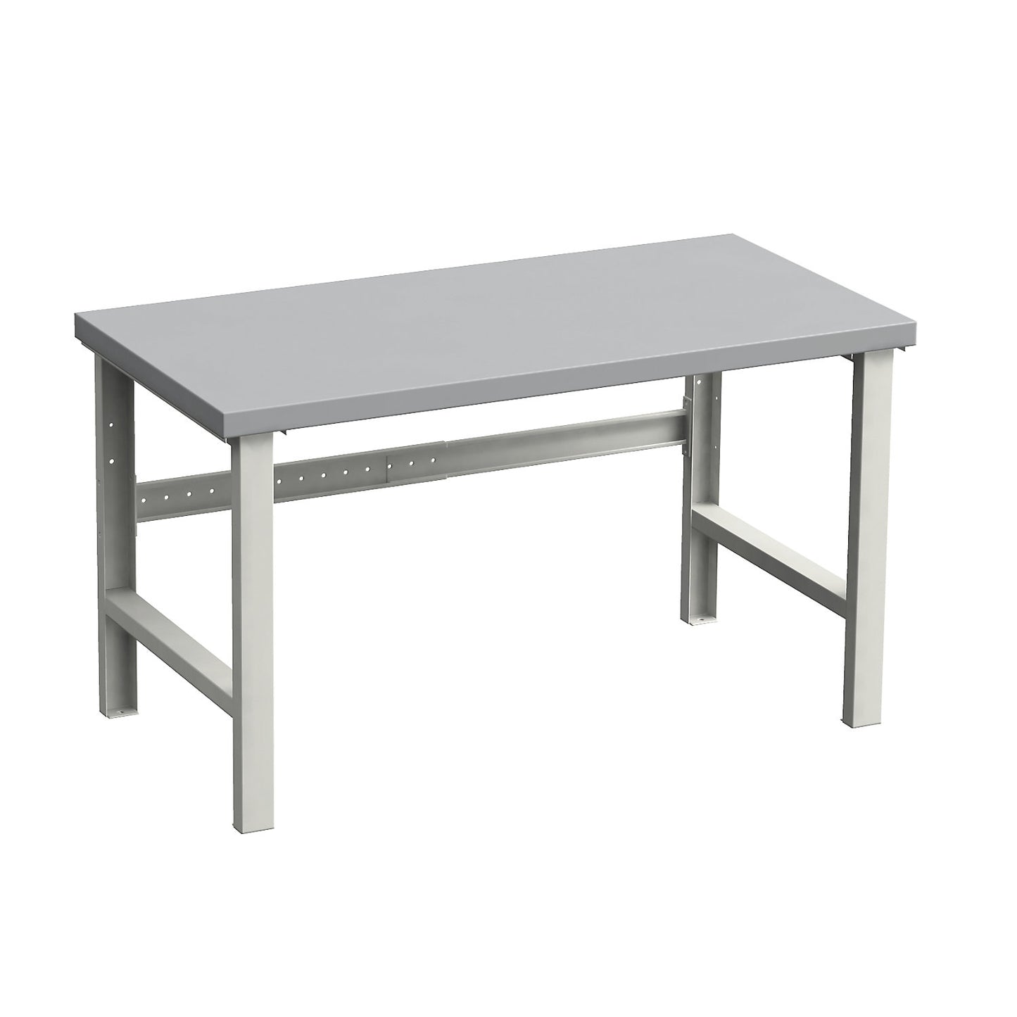 Workbench, modular system, standard model, sheet steel worktop, WxD 1500 x 750 mm.