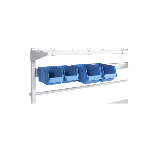 Open fronted storage bin set, pack of 4, sky blue RAL 5015.