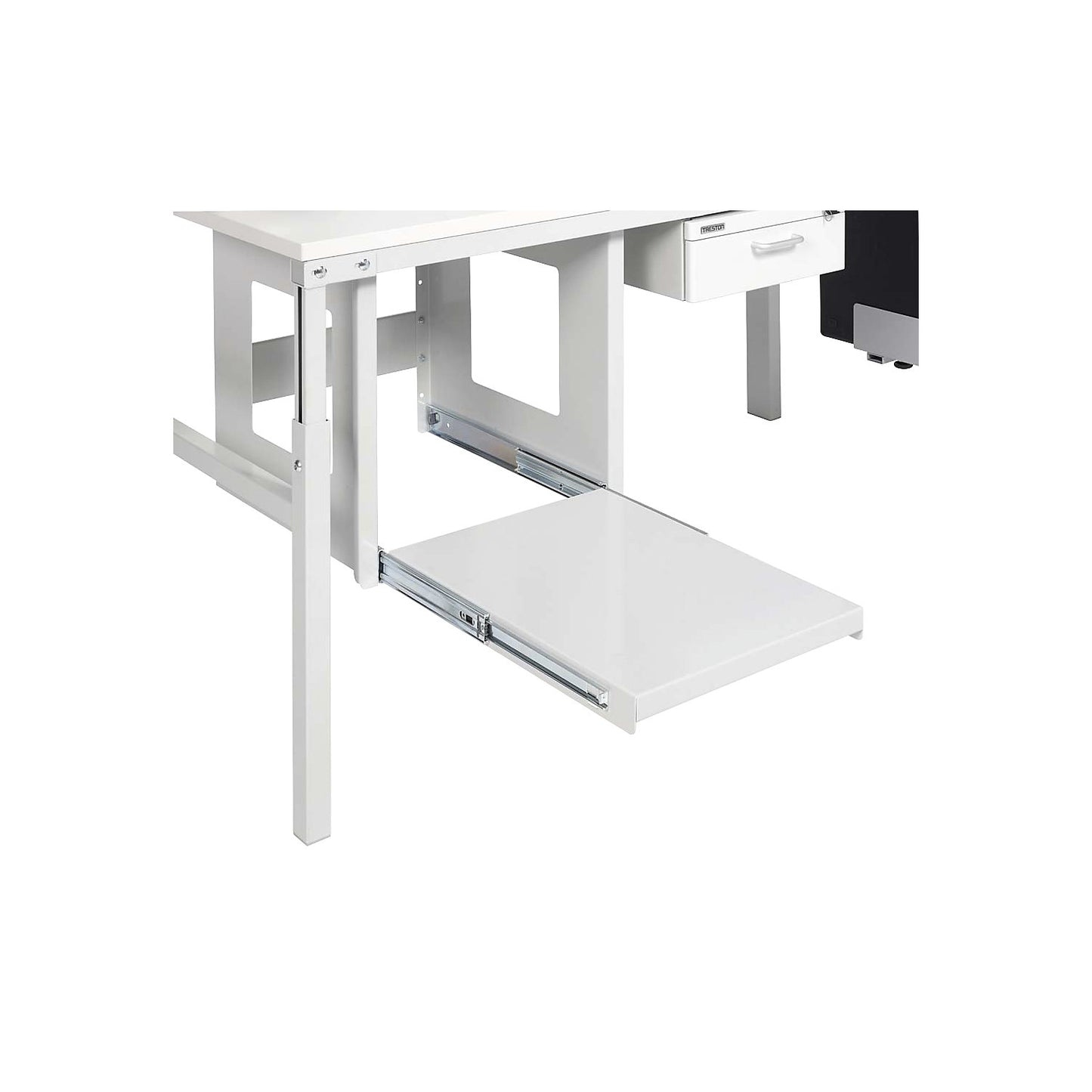 Pull-out printer shelf, for KOMBI packing station, extends to max. 500 mm.