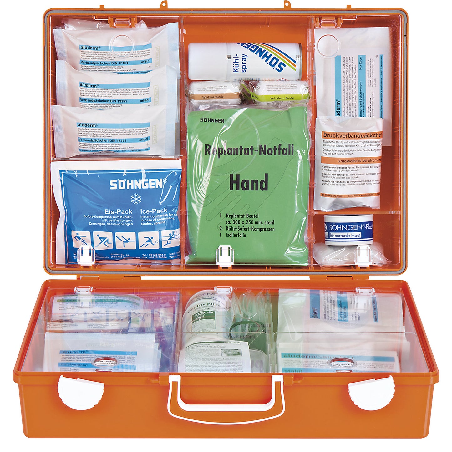 SPECIAL first aid case, adapted to occupational hazards, contents to DIN 13157, metal processing.