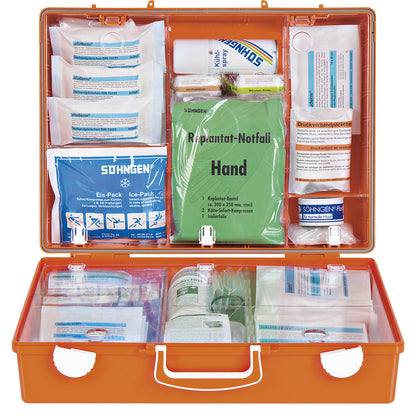 SPECIAL first aid case, adapted to occupational hazards, contents to DIN 13157, metal processing.