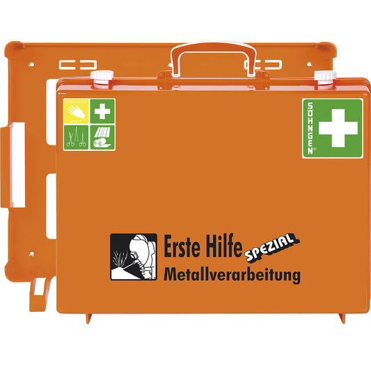 SPECIAL first aid case, adapted to occupational hazards, contents to DIN 13157, metal processing.
