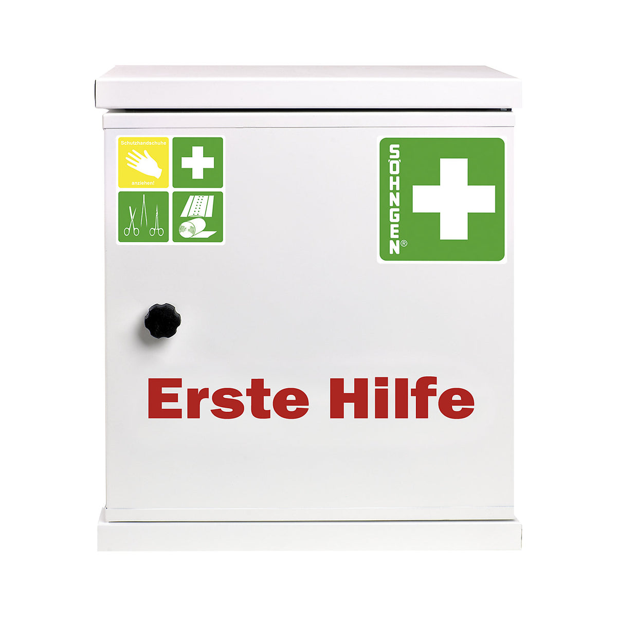 First aid cupboard, DIN 13157, without contents, white, depth 200 mm, HxW 420 x 360 mm.