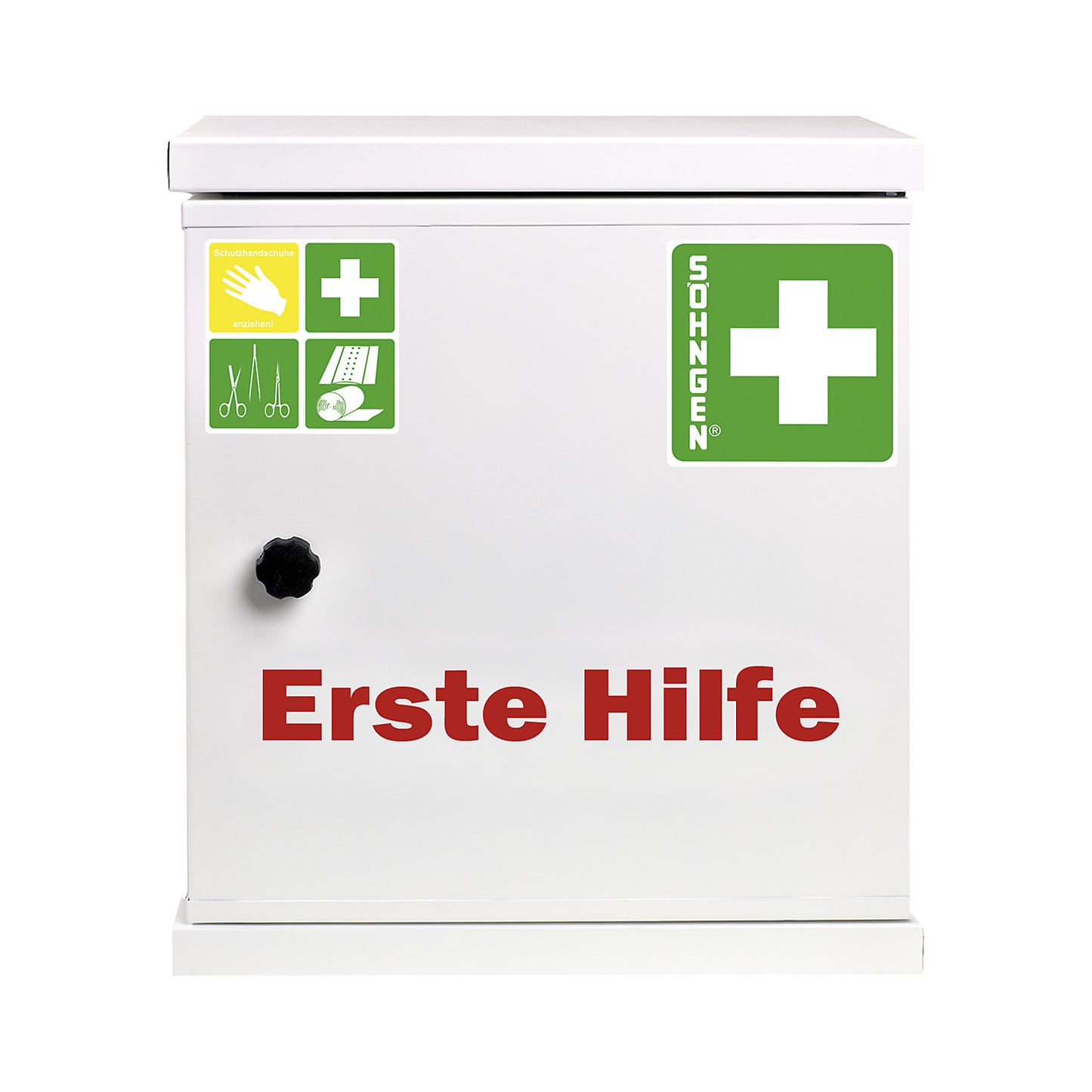 First aid cupboard, DIN 13157, without contents, white, depth 200 mm, HxW 420 x 360 mm.