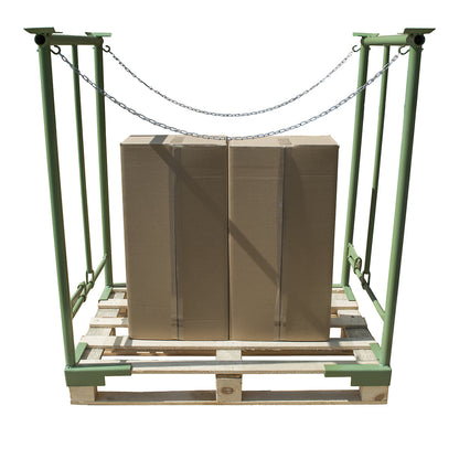 Stacking bracket, with clamping lever, 1 pair, width 800 mm, effective height 1200 mm.