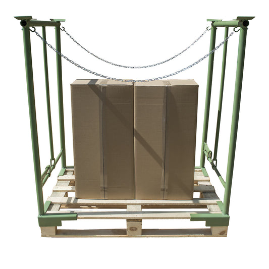 Stacking bracket, with clamping lever, 1 pair, width 800 mm, effective height 1200 mm.