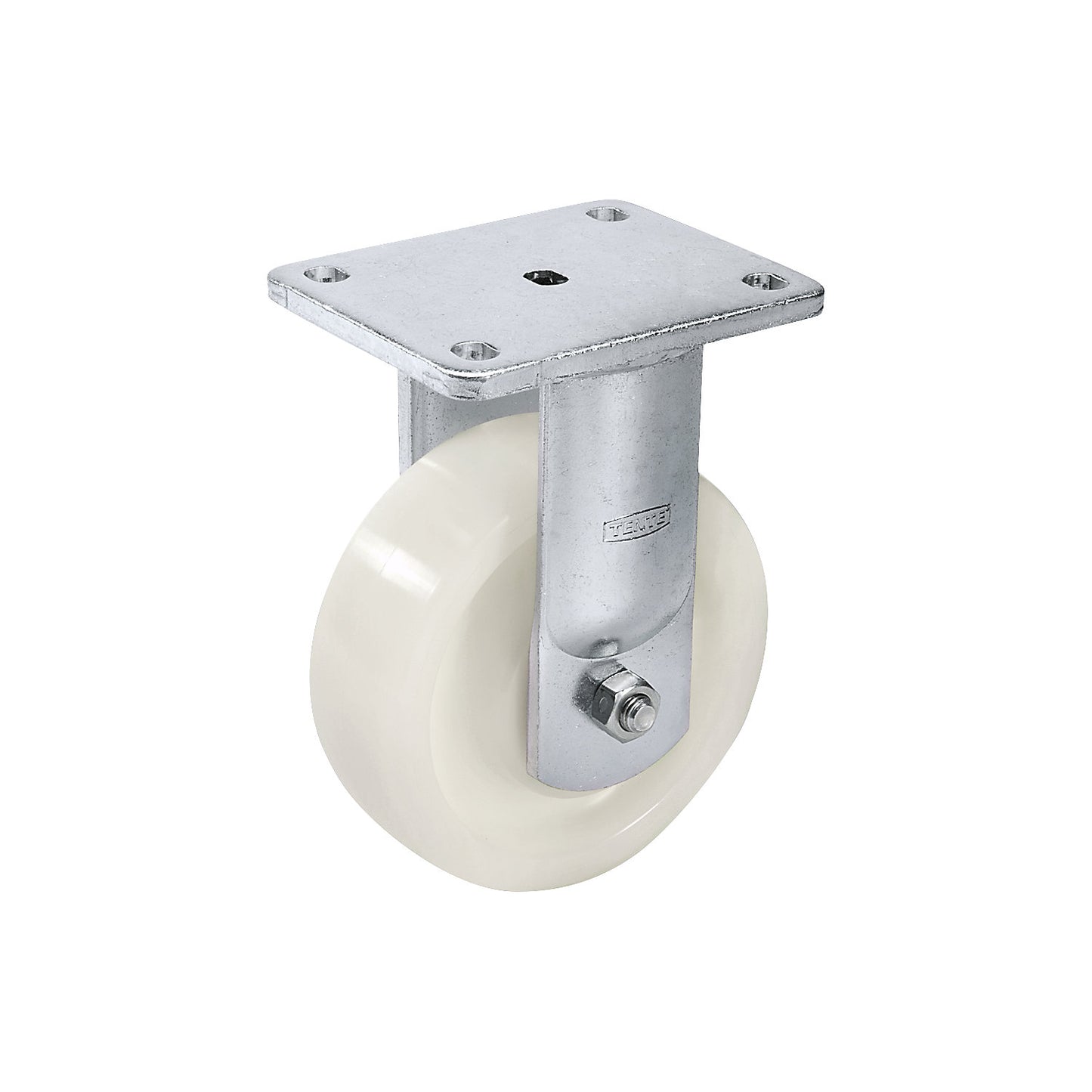 Nylon wheel, hardwearing, wheel Ø x width 125 x 50 mm, fixed castor.