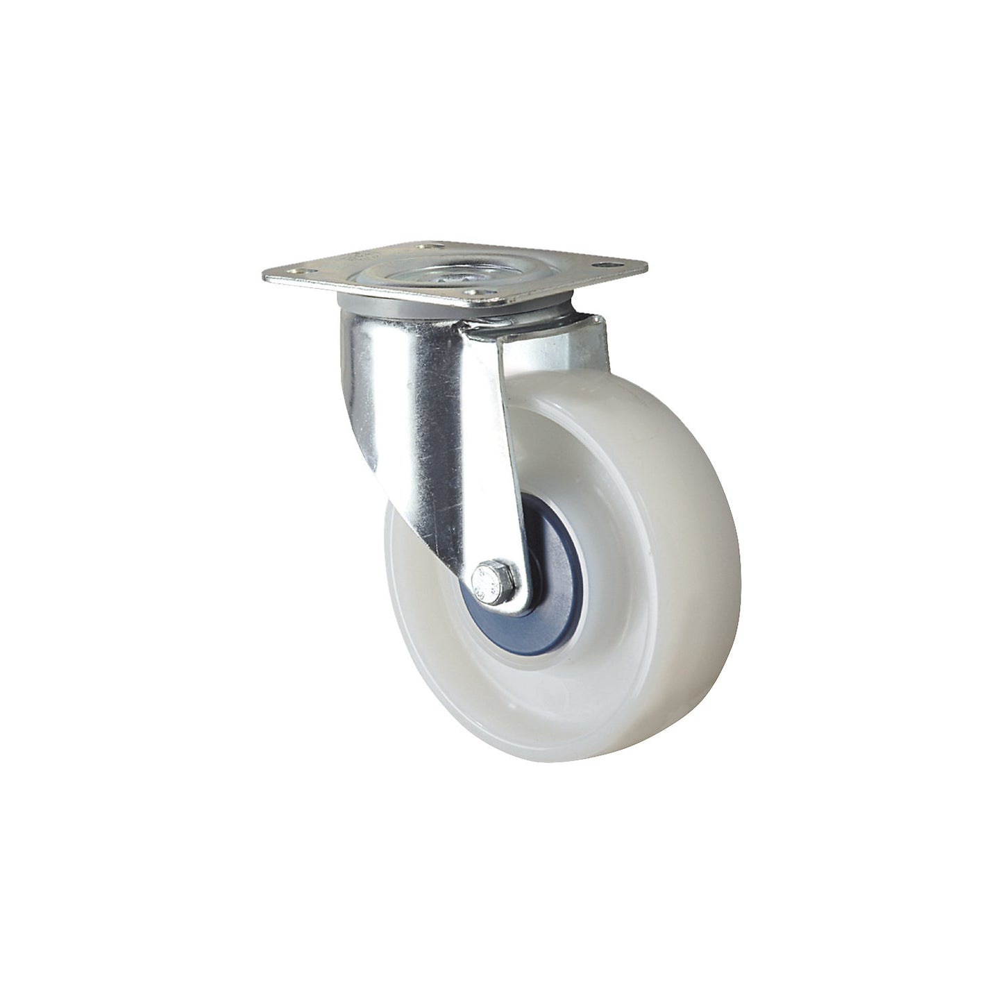 Nylon wheel, white, wheel Ø x width 100 x 36 mm, swivel castor.