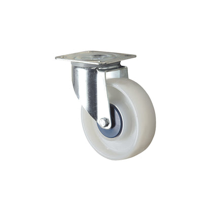 Nylon wheel, white, wheel Ø x width 100 x 36 mm, swivel castor.