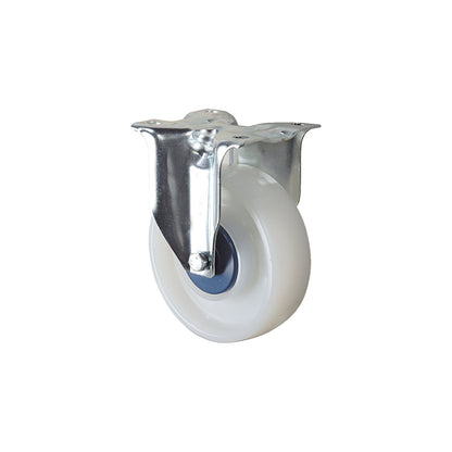 Nylon wheel, white, wheel Ø x width 100 x 36 mm, fixed castor.