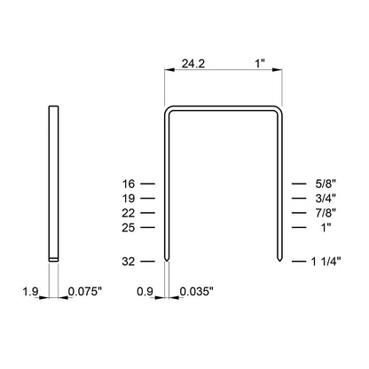 Staples for staple guns, plier staplers with high seal strength, pack of 22400 / pack of 16800, 19 mm leg length.