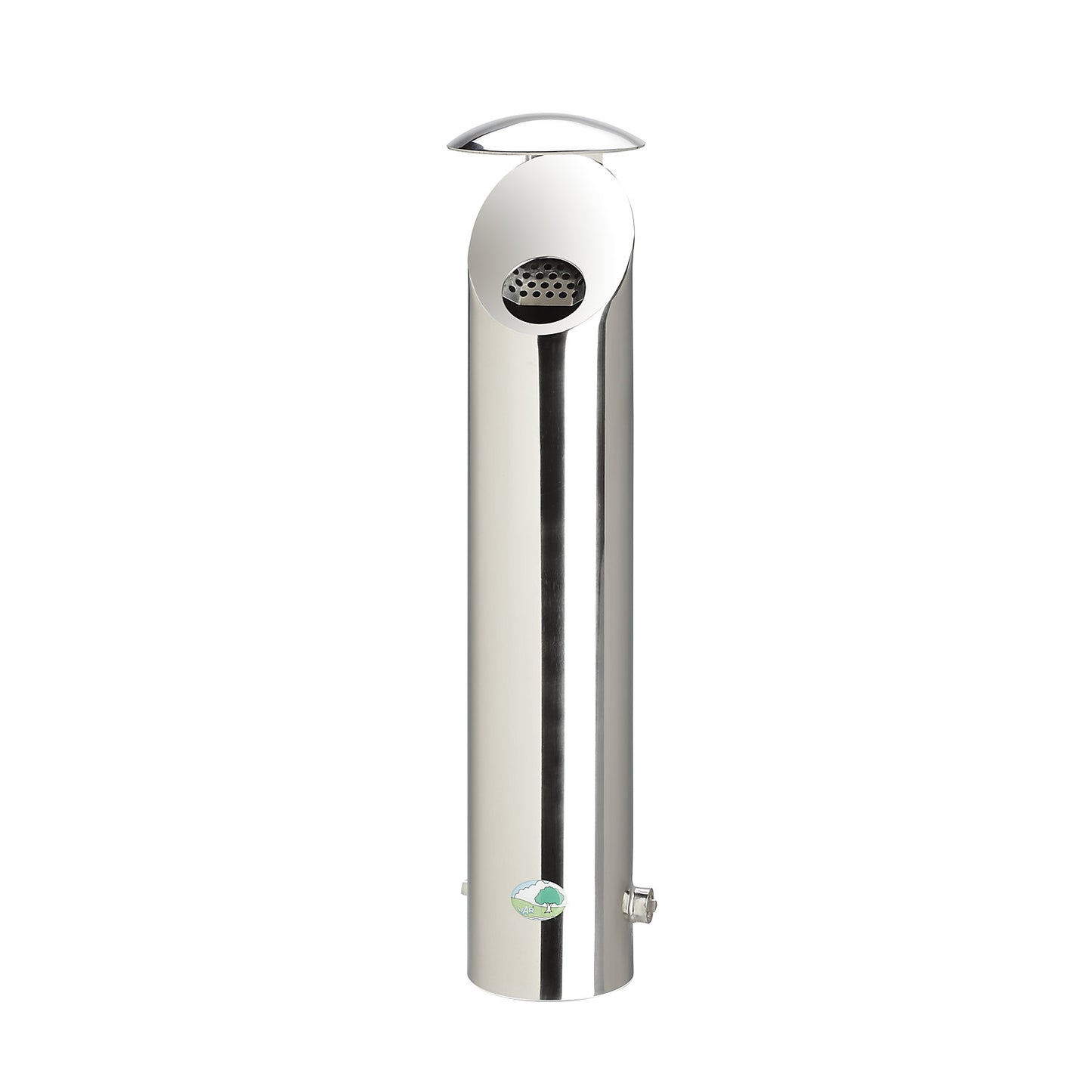 Stainless steel wall ashtray, lockable, 2.5 l, HxØ 530 x 180 mm, polished.