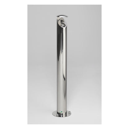 Stainless steel pedestal ashtray, lockable, capacity 4.2 l, Ø 120 mm, polished.