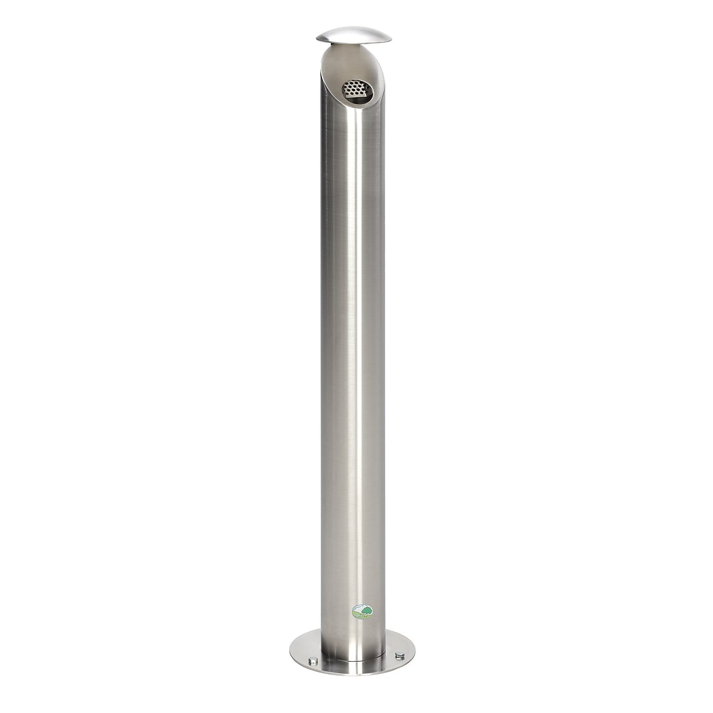 Stainless steel pedestal ashtray, lockable, capacity 4.2 l, Ø 120 mm, brushed.