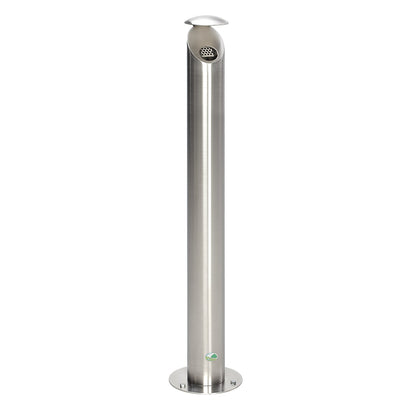 Stainless steel pedestal ashtray, lockable, capacity 4.2 l, Ø 120 mm, brushed.