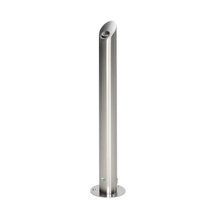 Stainless steel pedestal ashtray, lockable, capacity 4.2 l, Ø 120 mm, brushed.