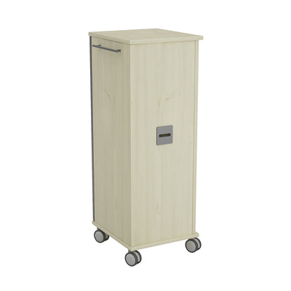 Office and media caddy, with 2 compartments, 2 drawers, 1 extendable countertop, beech finish.