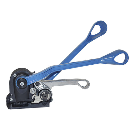 Tensioning and sealing device for steel strapping, manual, no seals, professional, for strap width 13 - 19 mm.