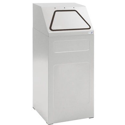 Recycling bin, fire-retardant, capacity 65 l, WxHxD 400 x 960 x 380 mm, grey RAL 7035.