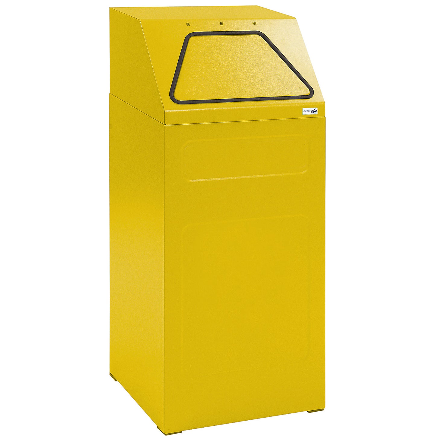 Recycling bin, fire-retardant, capacity 65 l, WxHxD 400 x 960 x 380 mm, yellow RAL 1003.