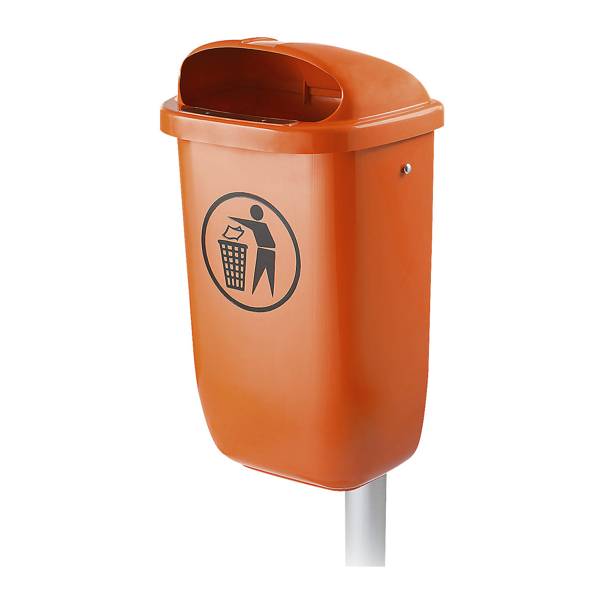 Outdoor waste container, DIN 30713, capacity 50 l, orange.