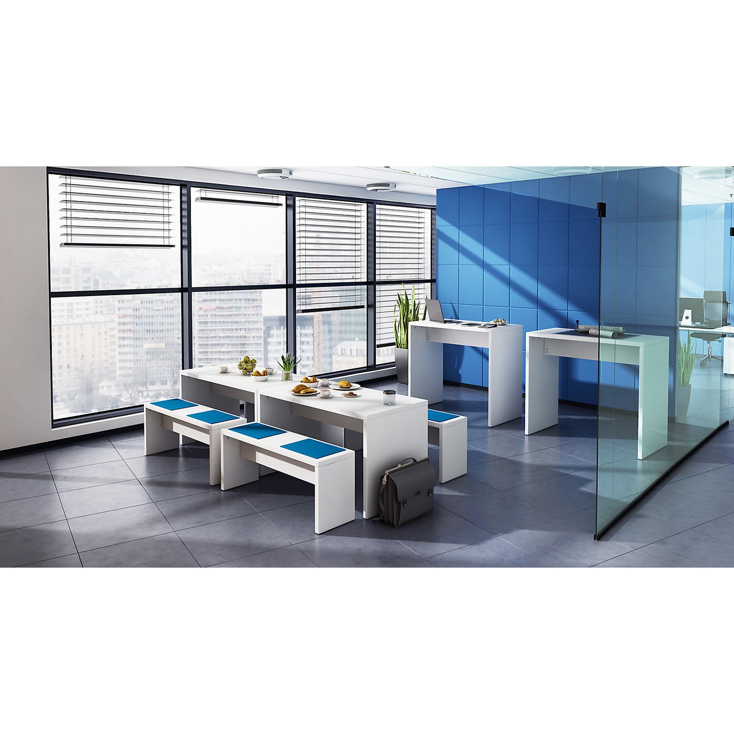 Canteen table, HxWxD 728 x 1300 x 680 mm, white.