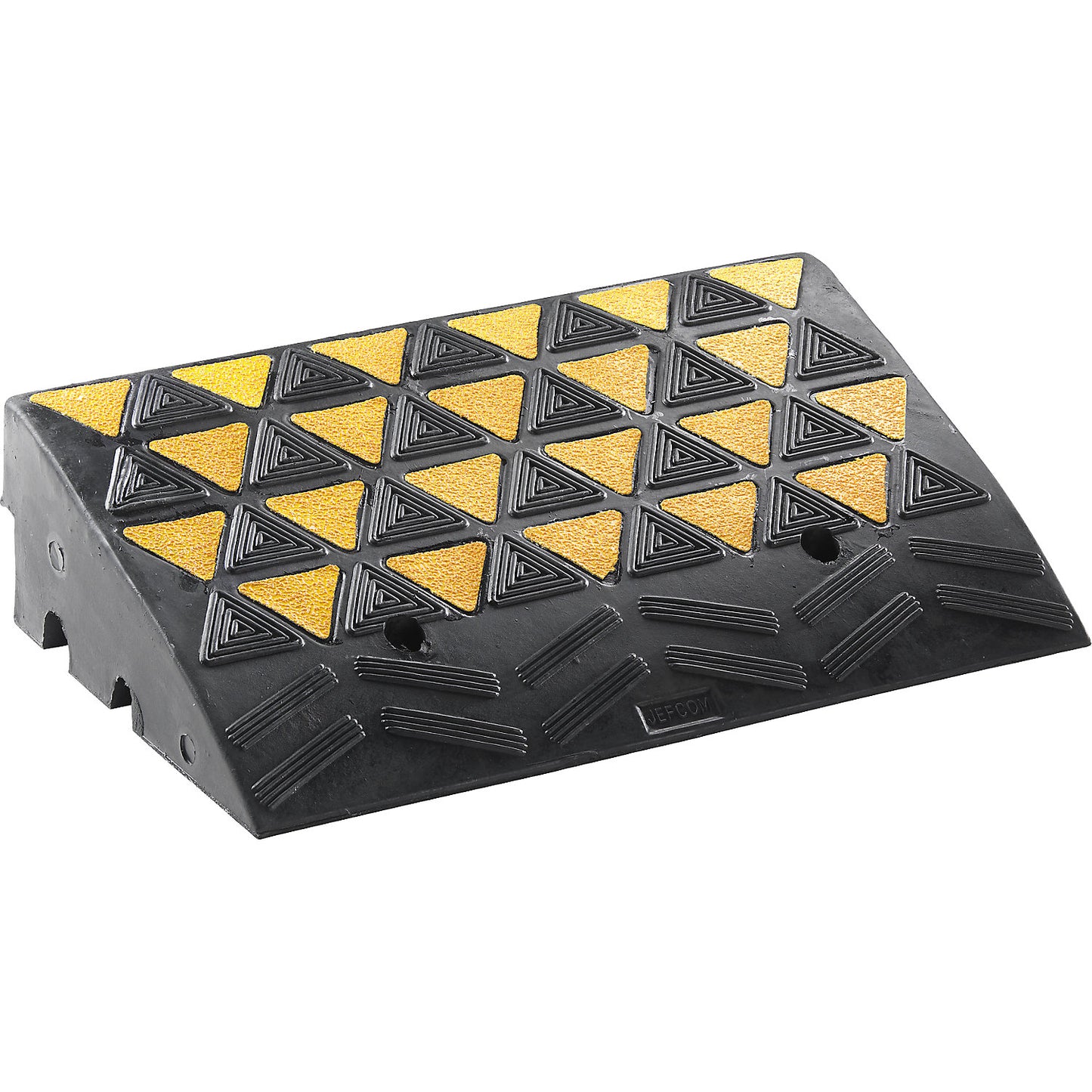 Kerb ramp, yellow/black, reflective, LxWxH 600 x 360 x 150 mm.