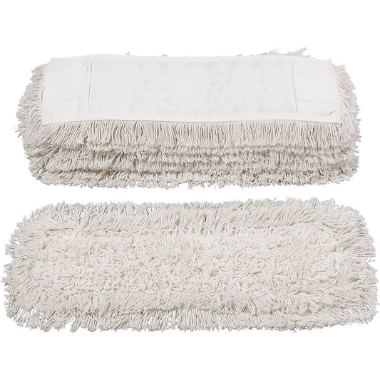 Cotton mop cover, pack of 10, 500 mm, with pockets and flaps.