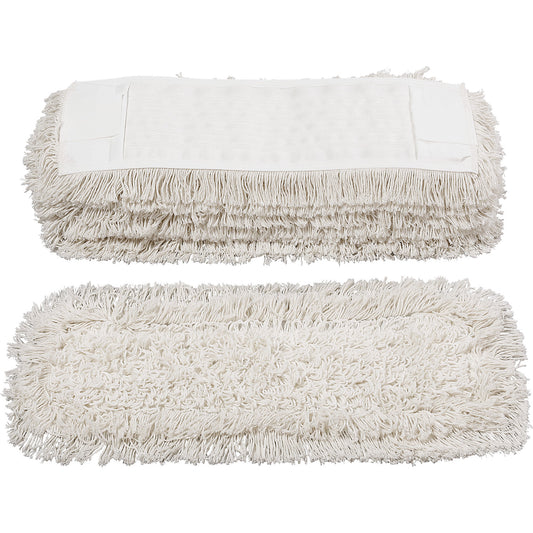 Cotton mop cover, pack of 10, 400 mm, with pockets and flaps.