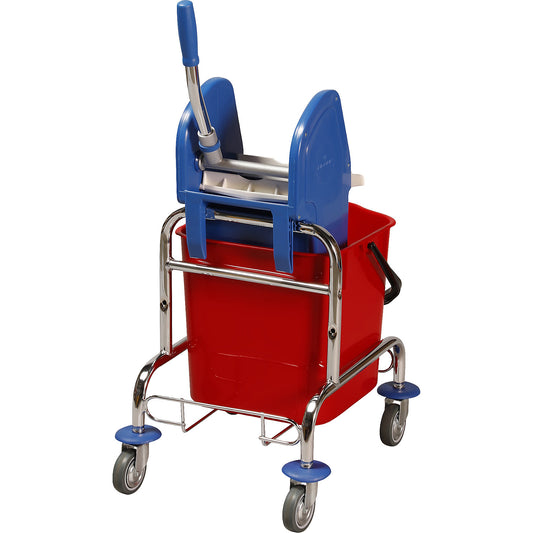 Wet mop trolley, 1 x 25 l mobile bucket, floor mop set.