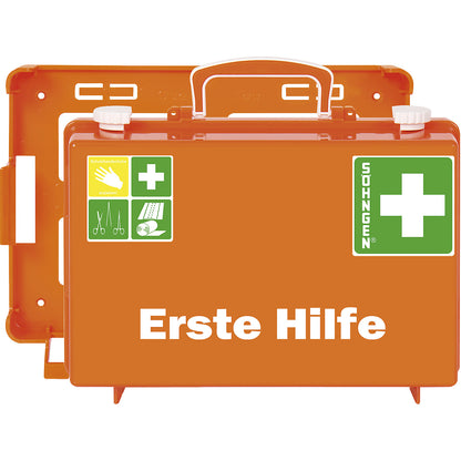 First aid case, DIN 13157 compliant, HxWxD 210 x 310 x 130 mm, with contents.