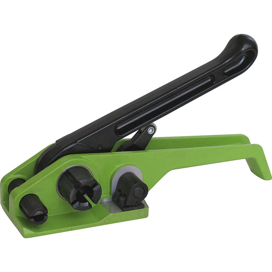 Tensioning tool for reinforced PET strapping, manual, single lever mechanism, for strap width 13 - 19 mm.