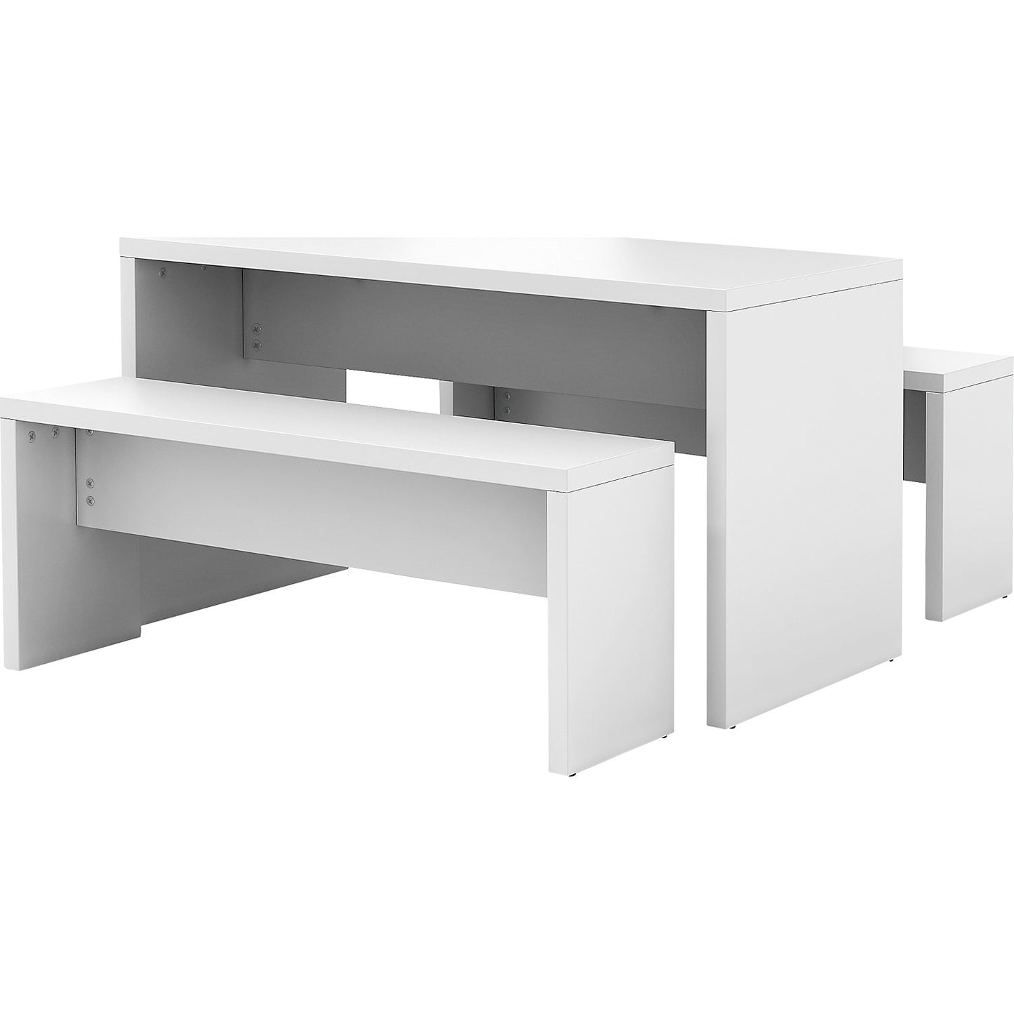 Canteen bench, HxWxD 450 x 1180 x 340 mm, white, pack of 2.