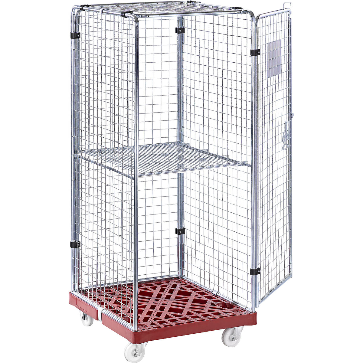 PROTECT roll container, height 1800 mm, flame red.