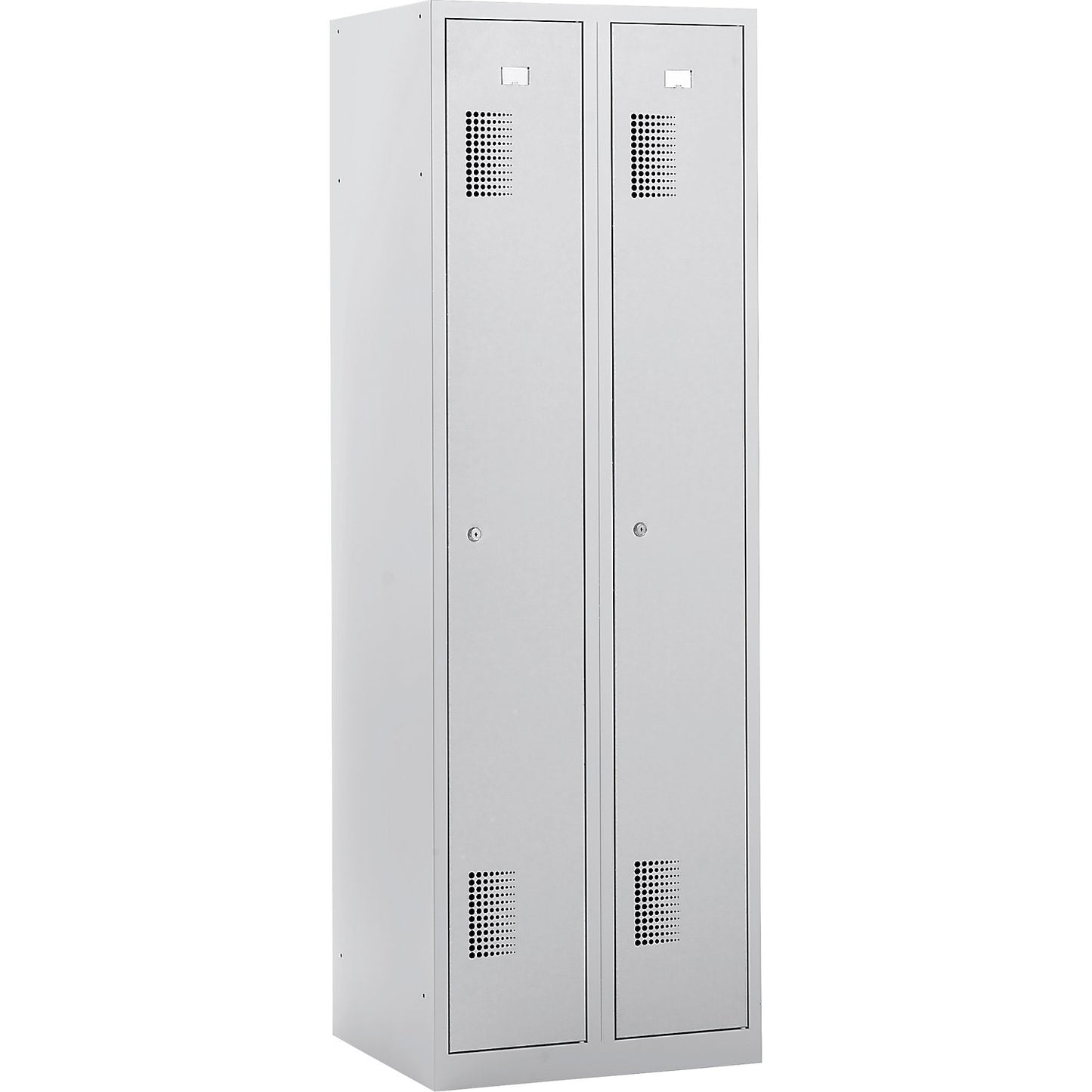 Amsterdam clothes locker, antibacterial, 2 compartments, light grey, width 600 mm.