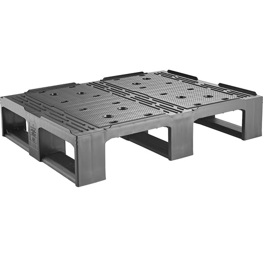 Plastic half pallet, black, 1+ items.