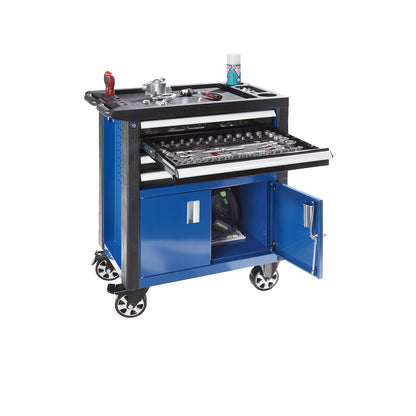 Tool trolley, with 4 drawers and double doors, HxWxD 975 x 765 x 465 mm.