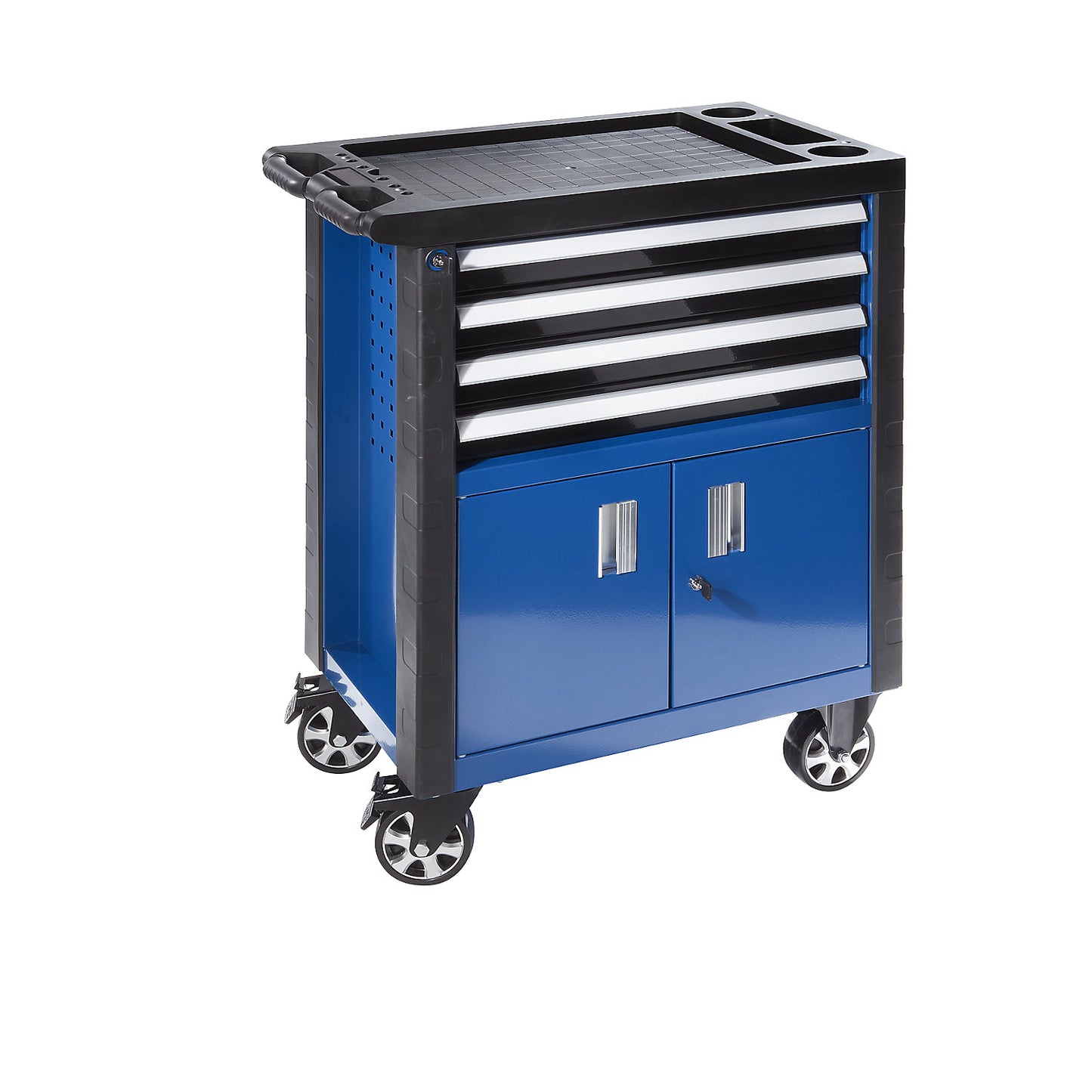 Tool trolley, with 4 drawers and double doors, HxWxD 975 x 765 x 465 mm.