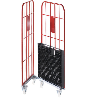 V roll container, nestable, 2-sided, flame red RAL 3000.