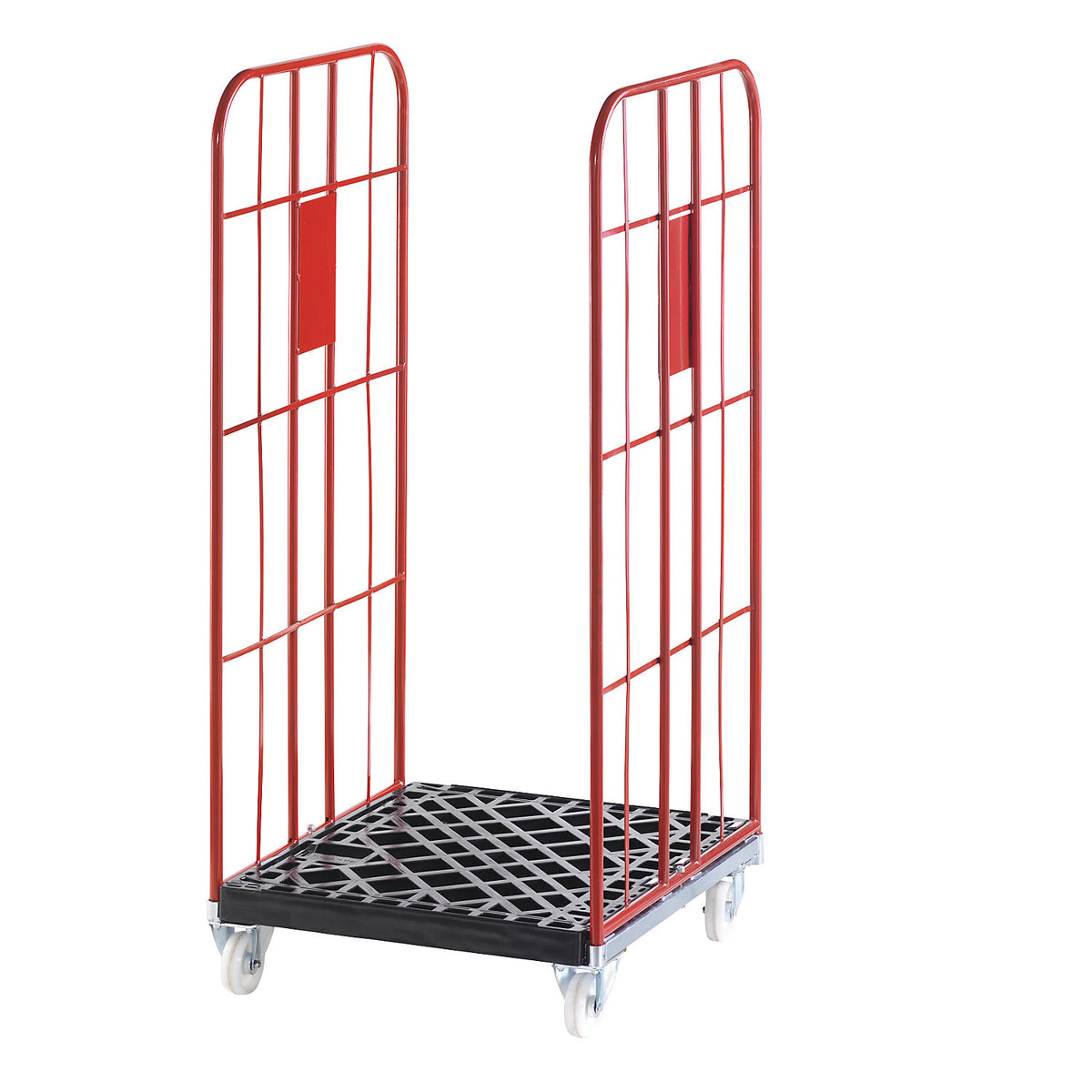 V roll container, nestable, 2-sided, flame red RAL 3000.