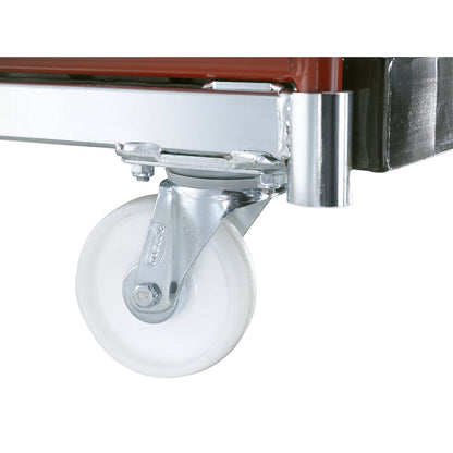 V roll container, nestable, 3-sided, flame red RAL 3000.