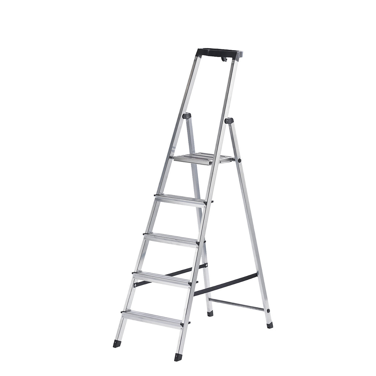 Step ladder, with safety platform and non-slip strips, 5 steps.