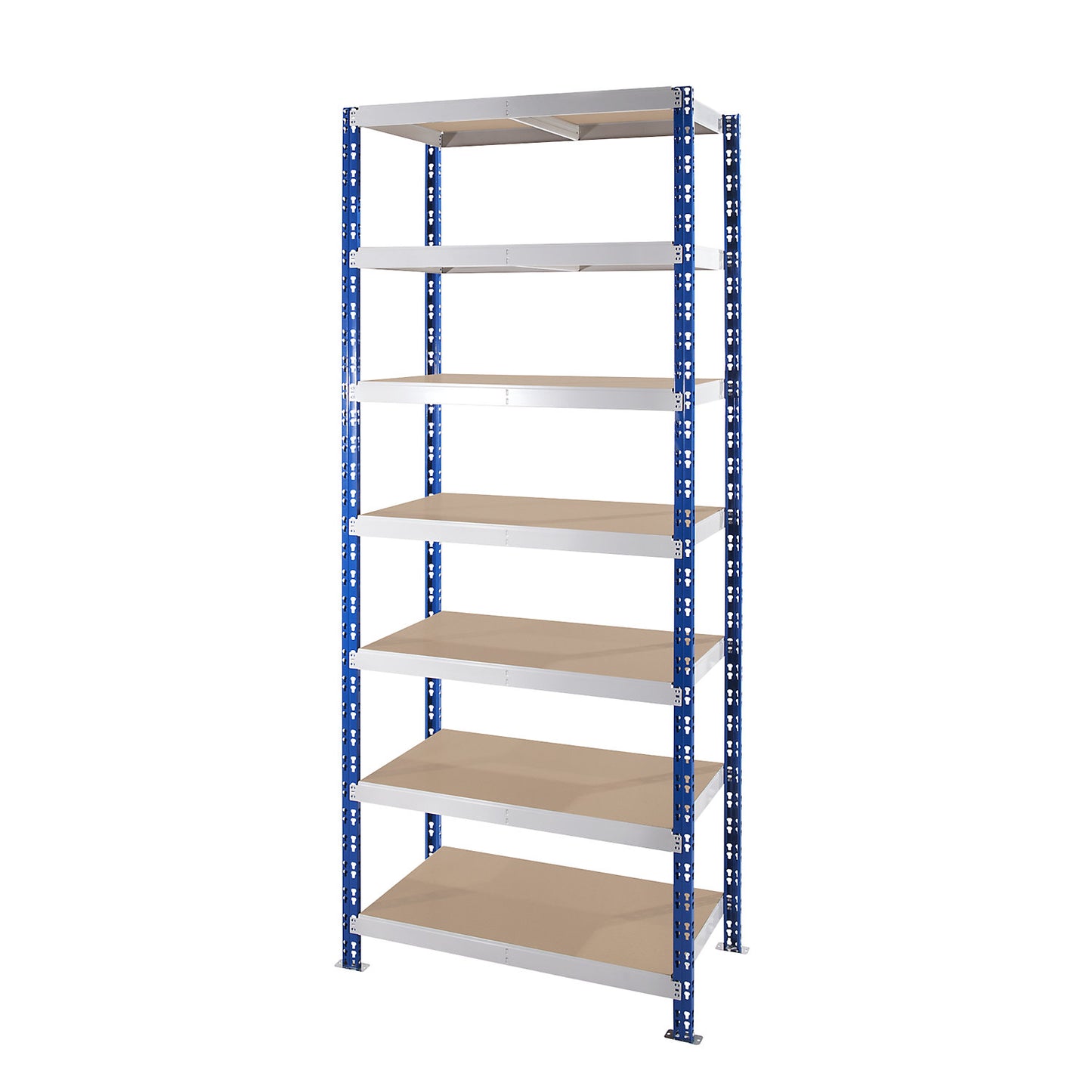 Universal boltless shelving unit, robust, chipboard shelves, HxWxD 2522 x 1050 x 500 mm, standard shelf unit.