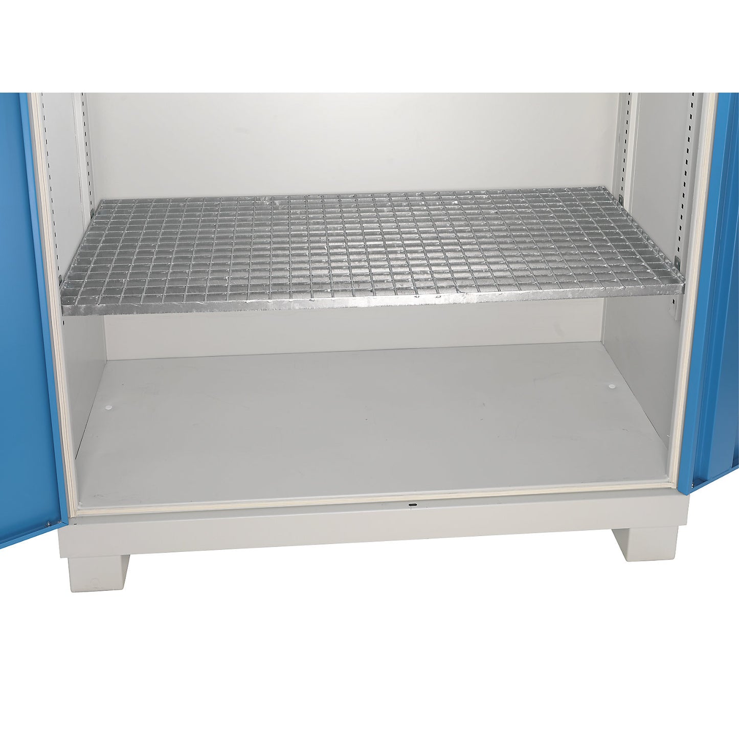 Mesh grid shelf, zinc plated, HxWxD 40 x 1167 x 560 mm, max. load 120 kg.