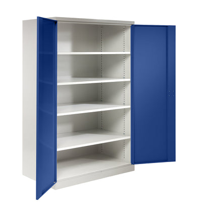 XXL double door cupboard, width 1200 mm, gentian blue door.