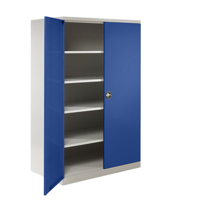 XXL double door cupboard, width 1200 mm, gentian blue door.