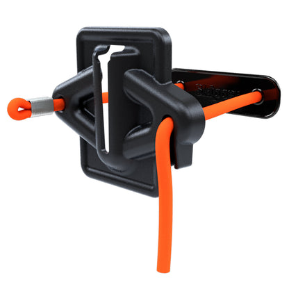 Rope mount, for tape barrier, black / orange.