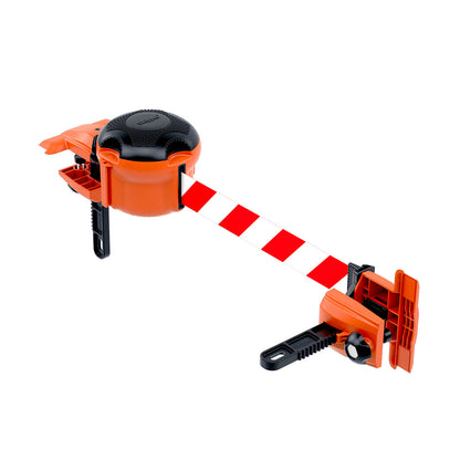 Clamp bracket, for tape barrier, orange / black.