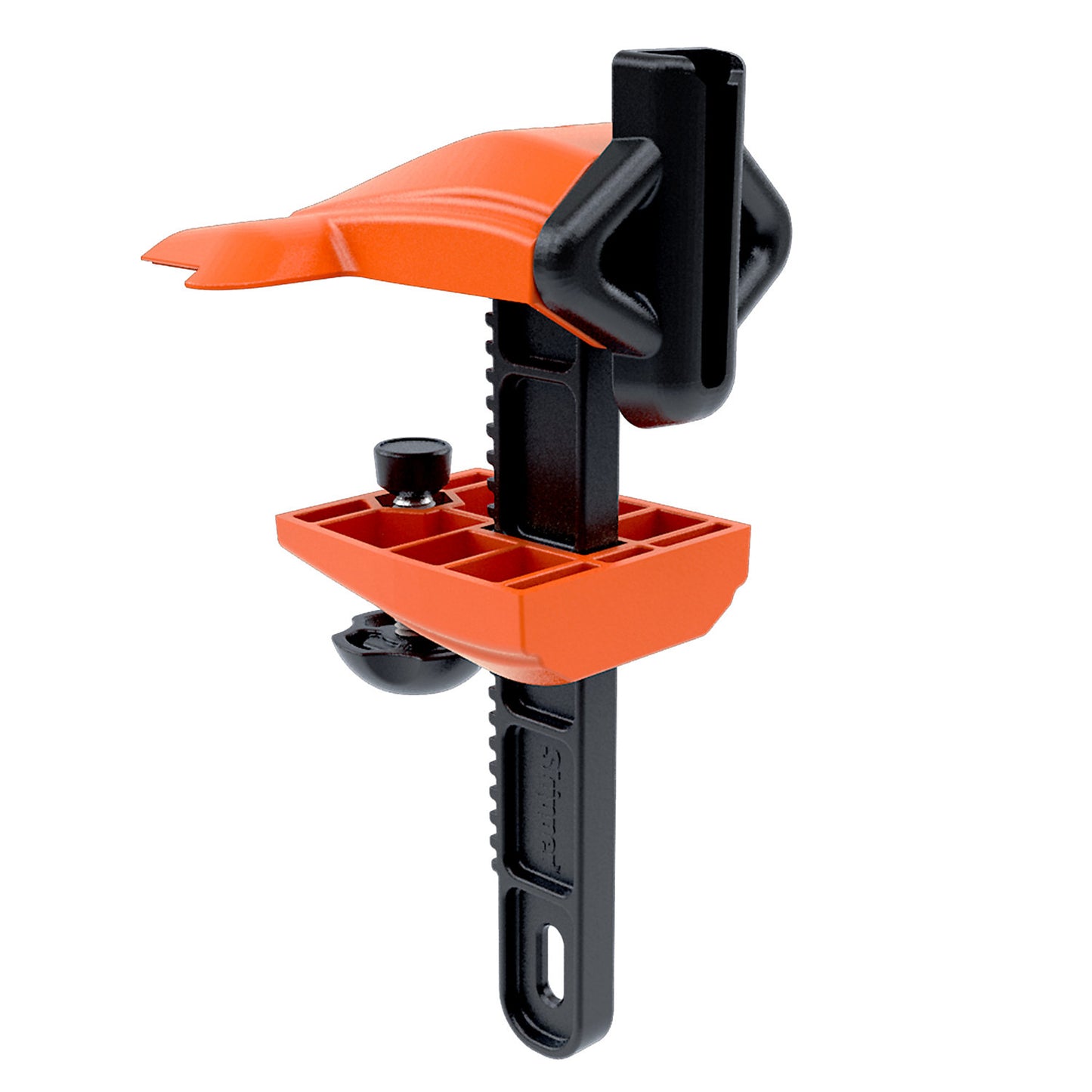 Clamp bracket, for tape barrier, orange / black.