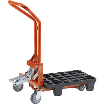 Display pallet stacker, lifting range 88 - 125 mm, max. load 200 kg.
